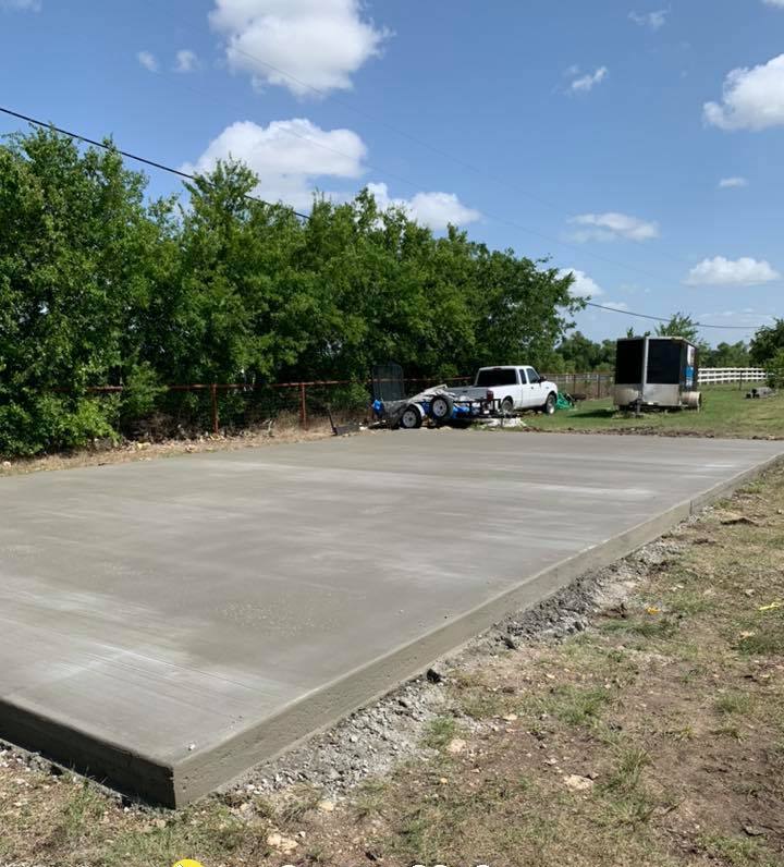 Metal building concrete foundation slab