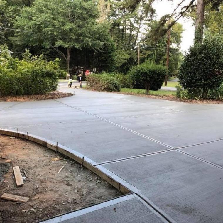 New concrete driveway